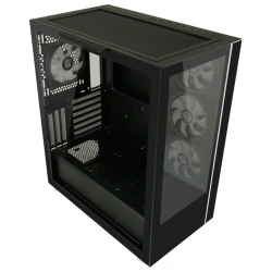 LC-Power Case Gaming 808B Midi-ATX, black, HD Audio, 4x 120mm ARGB fan, 1x USB-C - thumbnail 4
