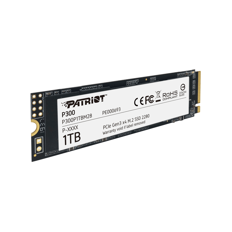 Patriot SSD 1TB M.2;P300 M.2 PCIe Gen 3 x4;up to R/W : 1700/1100MB/s - image 1