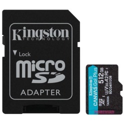 Kingston microSD 512GBCanvasGoPlus, Gen4r/w:200MB/s/160MB/s,with adapter - thumbnail 1