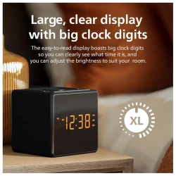 Philips radio sa satom TAR4500Velik, jasan zaslon; 2 alarma;FM digitalno podešavanje; USB-C priključ - thumbnail 3