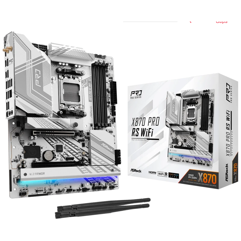 ASROCK MB X870 PRO RS WIFIAMD X870, 4xDDR5, 3xM.24xSATA, WIFI7, USB4, RAID, ATX, 2.5G LAN - image 1