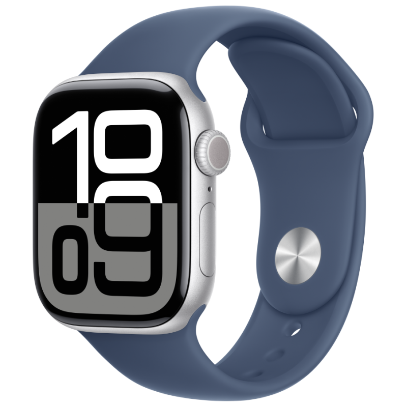 Apple Watch S10 GPS 46mm Silver Alu Case with Denim Sport Band - M/L - image 1