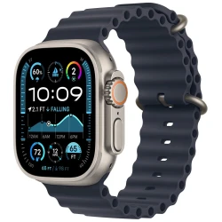 Apple Watch Ultra2 v2 Cellular 49mm Natural Titanium Case with Navy Ocean Band - thumbnail 1