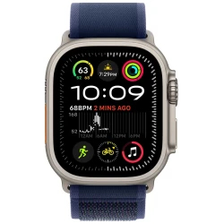 Apple Watch Ultra2 v2 Cellular 49mm Natural Titanium Case with Blue Trail Loop - M/L - thumbnail 2