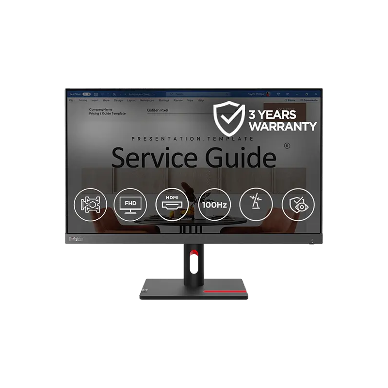 Lenovo Monitor ThinkVision S24i-30 - 24" IPS, VGA, HDMI, 100Hz - image 1