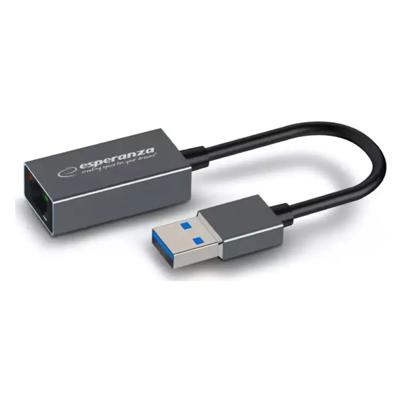 USB to LAN Ethernet gigabit adapter converter USB A 3.0 plug/RJ45, ESPERANZA, 10/100/1000 ENA101 - image 1