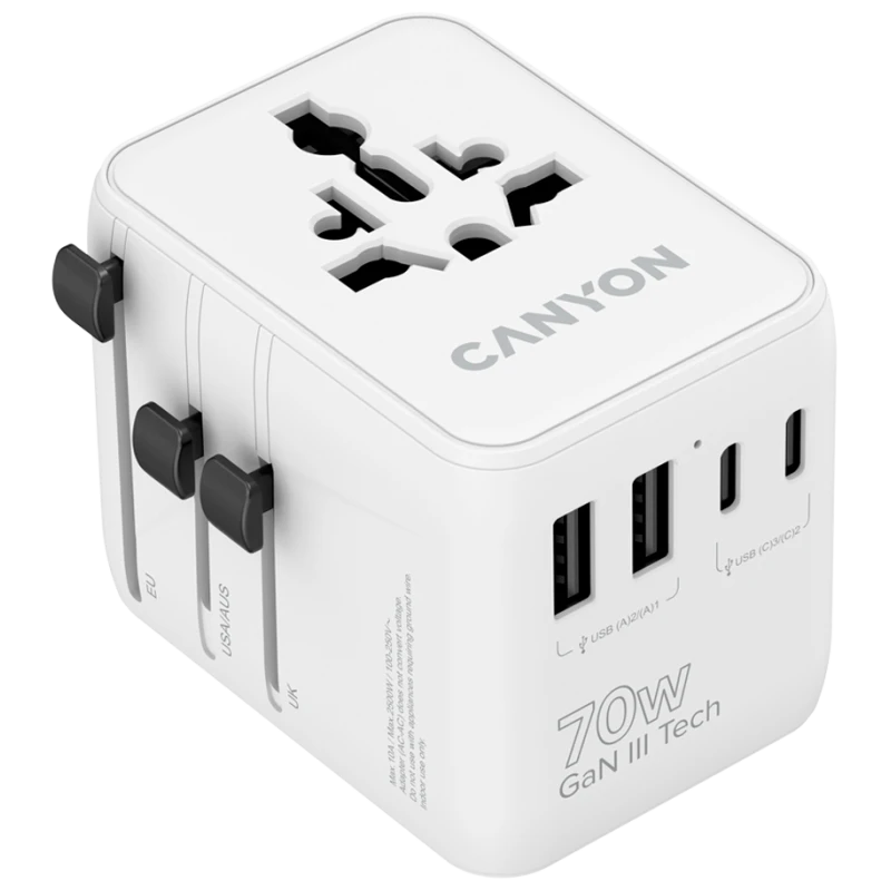 CANYON Adapter OnTour 70W CNS-TA70W1006W Univerzalni Punjač za Sve Utičnice - image 1