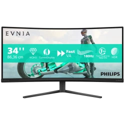 Philips Evnia 34M2C3500L - 34" Zakrivljeni WQHD 180Hz HDMI DP 0.5ms VA - thumbnail 1