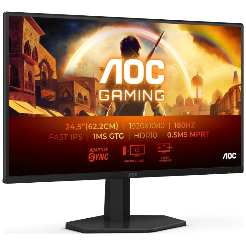 AOC Monitor 25G42E Gaming 24.5" Full HD, 180Hz, 1ms IPS FreeSync Premium HDR10 HDMI DP - image 1