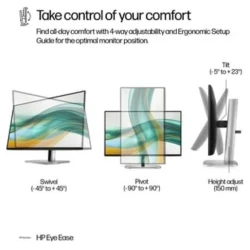 HP S5 Pro 524pf Monitor - 23.8" IPS, 100Hz, USB Hub, Ergonomski - thumbnail 3