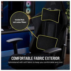 Corsair TC100 Gaming ChairRelaxed, Fabric Black/Black120kg - thumbnail 3