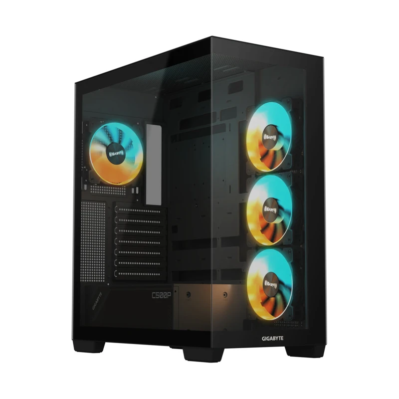 Gigabyte C500 Panoramic Stealt Mid-tower, ATX, 4x ARGB fans Black Case - image 1