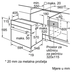 BOSCH Pećnica Serija 2 HBF133BR0 - A, INOX, 66L, 3D Vrući Zrak - thumbnail 3