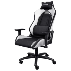 Trust GXT 714W gaming stolica RUYA, crno-bijela, udobna,podesiva, ergonomska, eko materijal - thumbnail 1