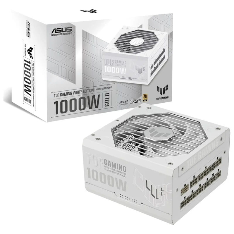 ASUS PSU TUF-GAMING-1000G-WHT1000W 80Plus Gold;Full modular1x16pin;4x8 pin;5 x SATA - image 1