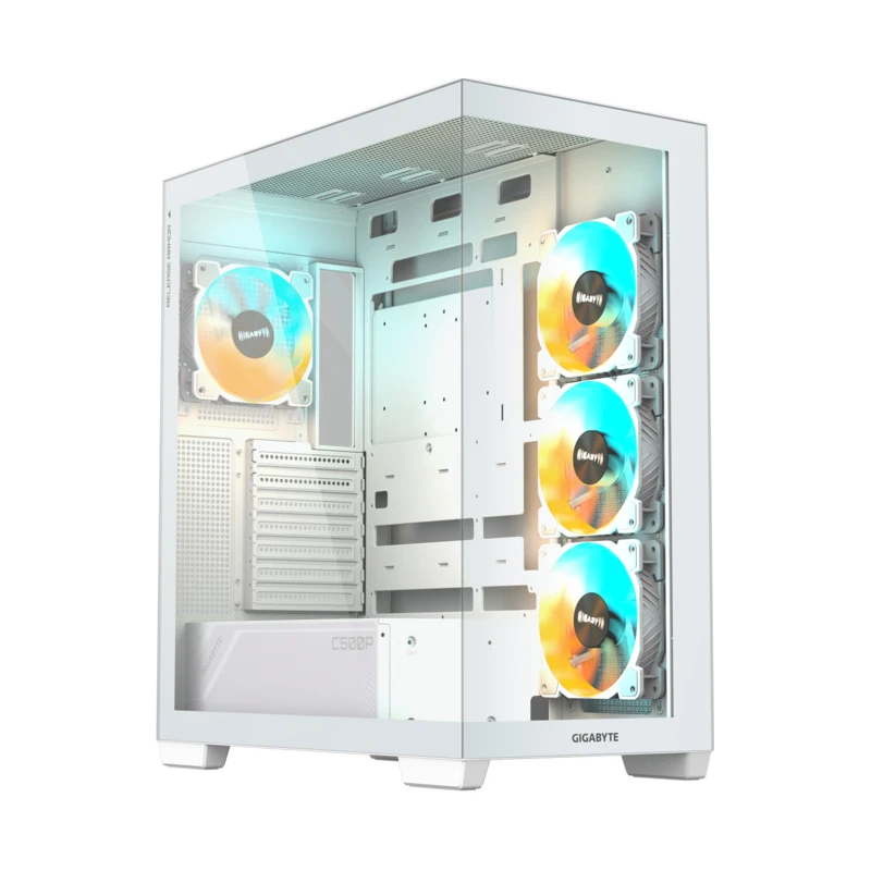 Gigabyte C500 Panoramic Stealt Mid-tower, ATX, 4x ARGB fans White Case - image 1